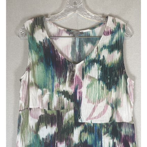 Habitat Tropical Sleeveless Dress Large Colorful Pockets Abstract Art To Wear - Picture 2 of 9